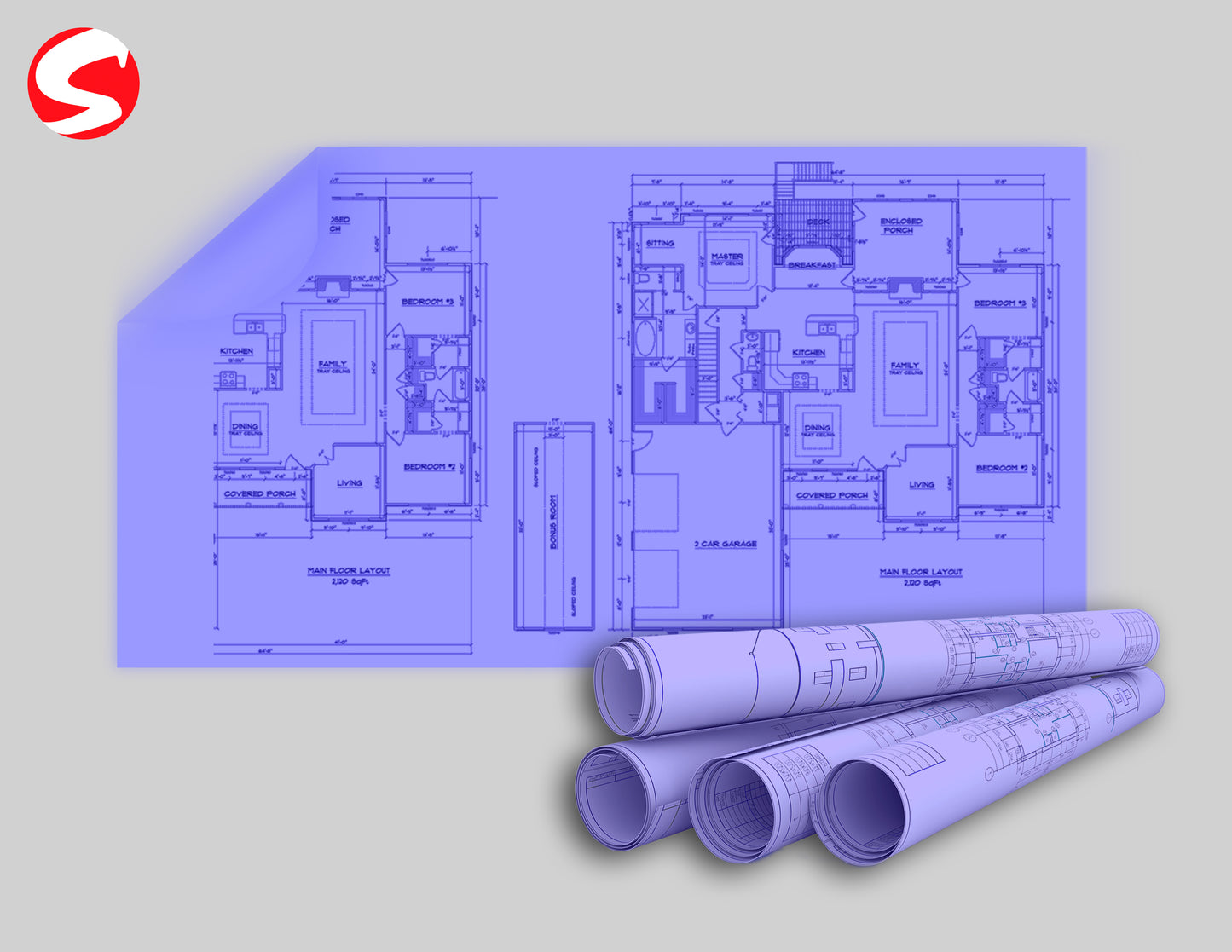 Blueprint with Tracing Paper